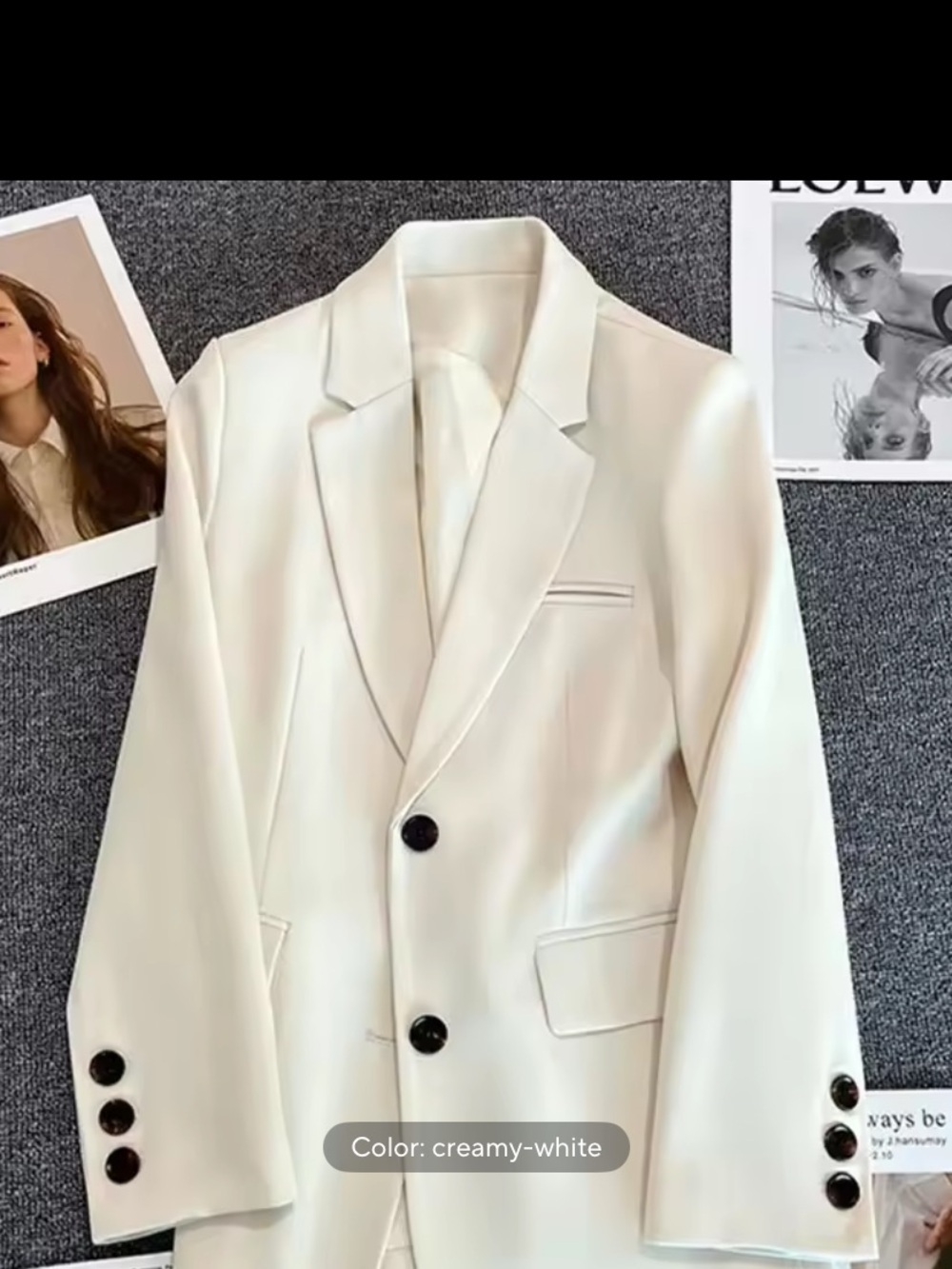 Creamy-White Men's Single-Breasted Blazer